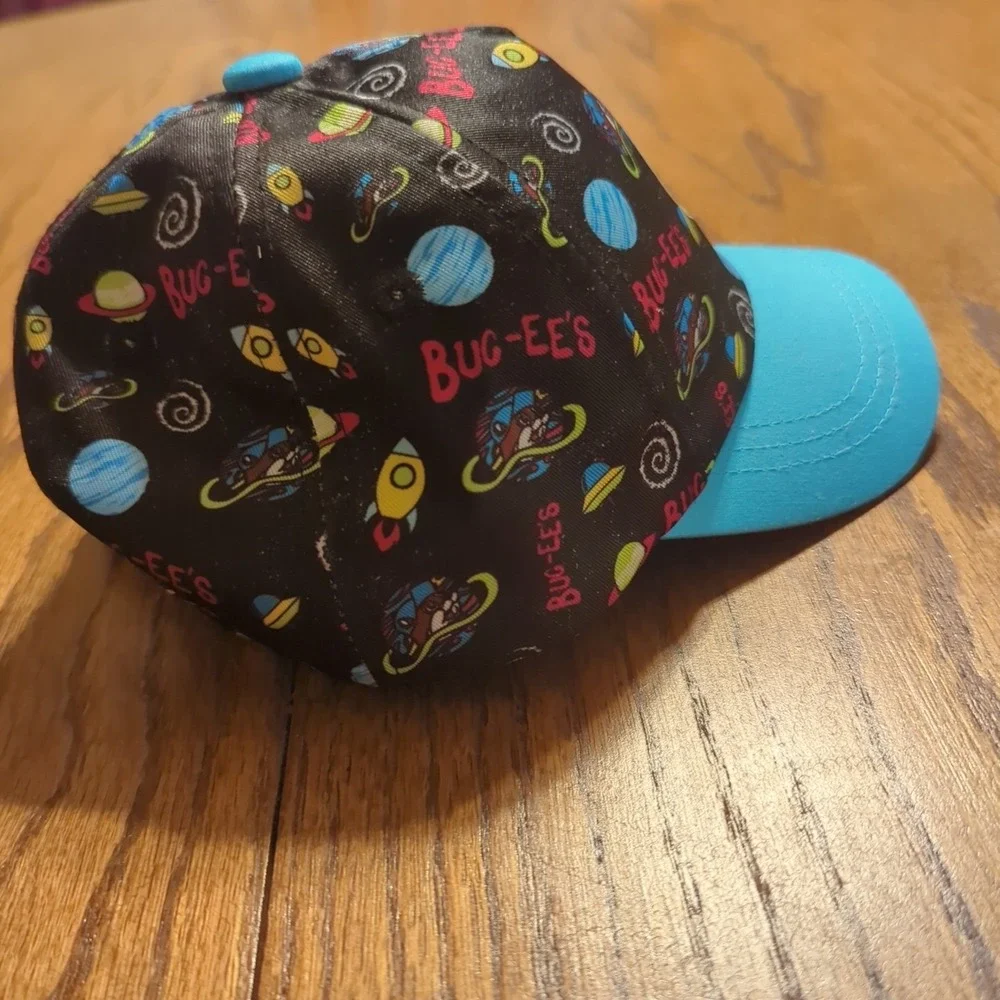 Infant Bucees Outer Space Rocket Planets Hat Cap Stretch Bucees Black Blue